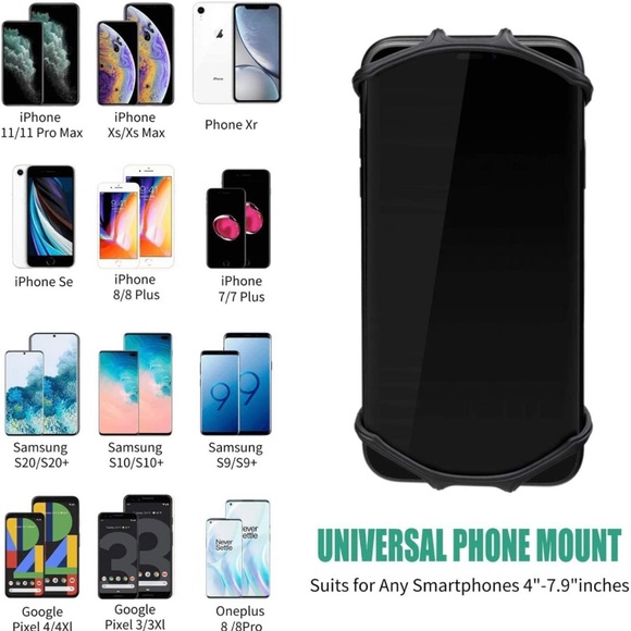 Newppon Bike & Motorcycle Phone Mount : Universal Silicone Cellphone Holder - Picture 6 of 6